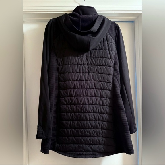 Women's Tek Gear® Hooded Long Mixed-Media Jacket Black Size XXL - Picture 5 of 8